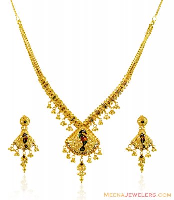 22K Traditional Peacock Set ( 22 Kt Gold Sets )