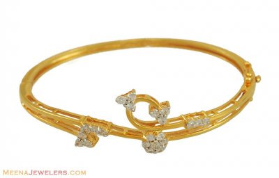 22k Designer Half Bangle ( Stone Bangles )