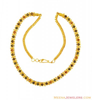 22K Exclusive Meenakari Chain  ( 22Kt Gold Fancy Chains )