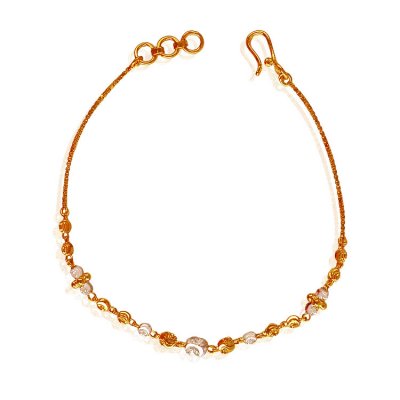 22K Gold Two Tone Ladies Bracelet ( Ladies Bracelets )