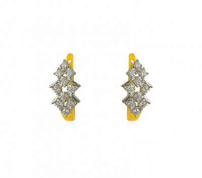 22K Gold CZ Earrings ( Clip On Earrings )