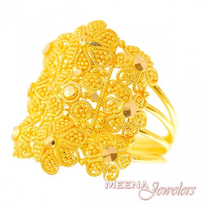 22k Filigree Designer Ring ( Ladies Gold Ring )