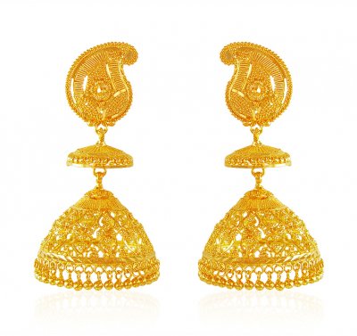 22K Gold Jhumki Earrings ( Exquisite Earrings )