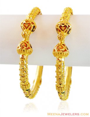 Fancy Gold Meena Pipe kada(2PC) ( Kadas )