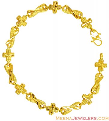 22K Fancy Ladies Link Bracelet  ( Ladies Bracelets )