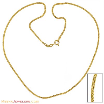 22K Gold Flat Chain (16 Inches) ( Plain Gold Chains )