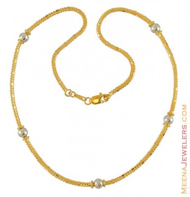 Two Tone Chain in 22k ( 22Kt Gold Fancy Chains )