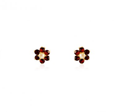 22K Genuine Ruby Stone Earrings  ( Precious Stone Earrings )