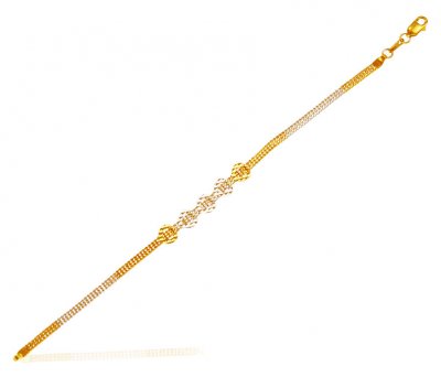 22K Gold Two Tone Bracelet ( Ladies Bracelets )