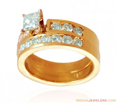 18Kt Yellow Gold Diamond Ring ( Diamond Rings )