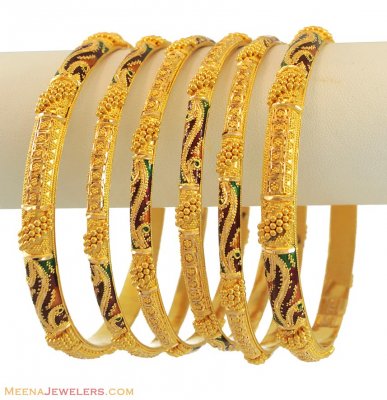 Indian Meenakari Bangles Set (4 Pcs) ( Set of Bangles )