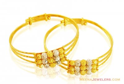 2 Tone Baby Kadas 22k Gold  ( Baby Bangles )