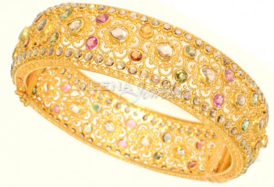 22Kt Gold Polki Diamond Bangles ( Diamond Bangles )