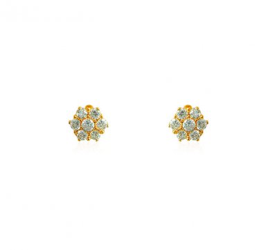 22K Gold Tops with CZ  ( Signity Earrings )