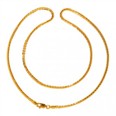 22k Gold Two Tone Chain ( 22Kt Gold Fancy Chains )