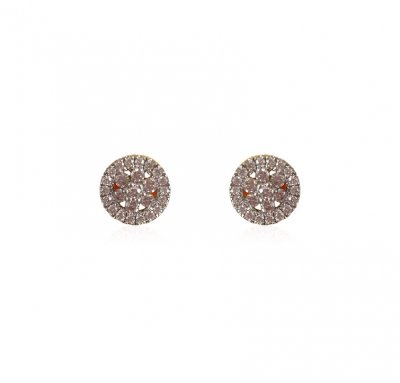 18K Gold Diamond Earring for Ladies ( Diamond Earrings )