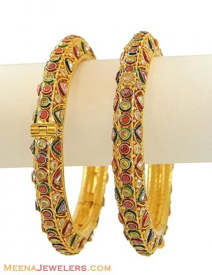 22K Gold Antique Kadas (2PC) ( Kadas )