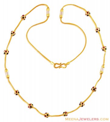 22K Meenakari Designer Chain ( 22Kt Gold Fancy Chains )