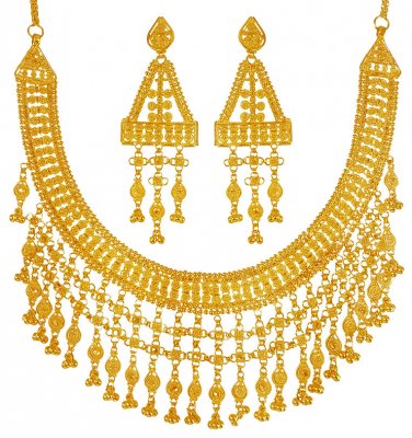 22karat Gold Necklace Earring Set ( 22 Kt Gold Sets )