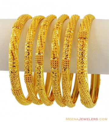 22k Fancy Gold Bangles(2 SIDE KADA ONLY) ( Set of Bangles )