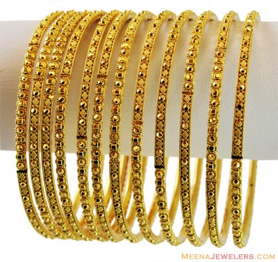 Designer (4 pcs) Bangles Set 22k  ( Set of Bangles )