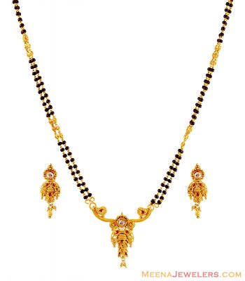 22K Gold Fancy Mangalsutra Set ( Gold Mangalsutra Sets )