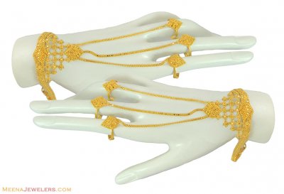 22K Bridal 3 Rings Panja(Pair)  ( Ladies Bracelets )