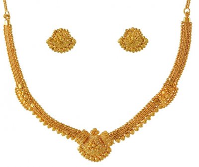 22Kt Three Piece Necklace Set ( 22 Kt Gold Sets )