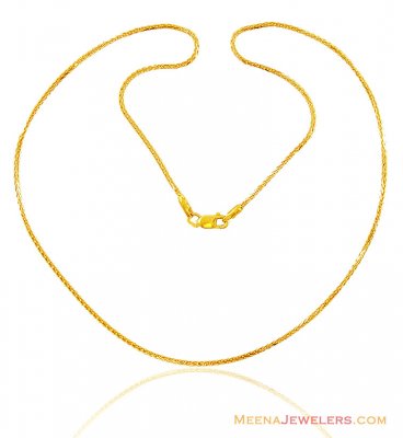 Flat Two Tone Gold Chain 22K ( Plain Gold Chains )