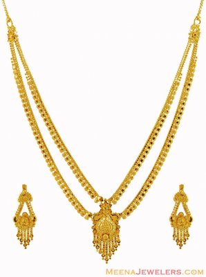 22k Layered Necklace Set ( 22 Kt Gold Sets )