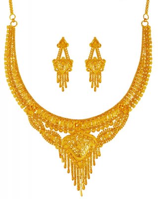 22KT Gold Necklace Earring Set ( 22 Kt Gold Sets )