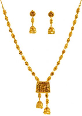 Meenakari Gold Necklace Set ( 22 Kt Gold Sets )