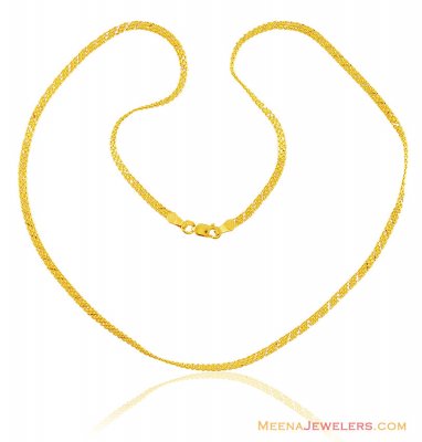 Two Tone Gold Chain (22k) ( Plain Gold Chains )