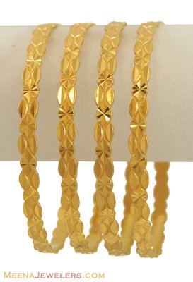 22Kt Gold Designer Bangles  ( Set of Bangles )