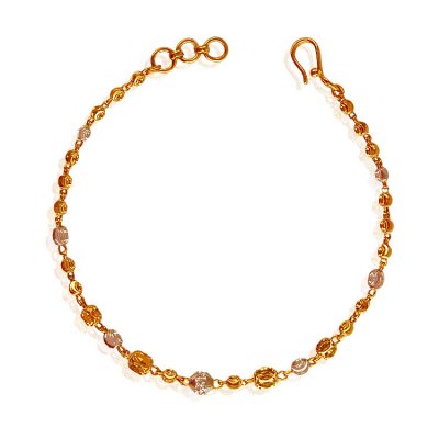 22K Gold Two Tone Balls Bracelet ( Ladies Bracelets )