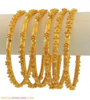 Indian Gold Bangles (set of 6) ( Set of Bangles )