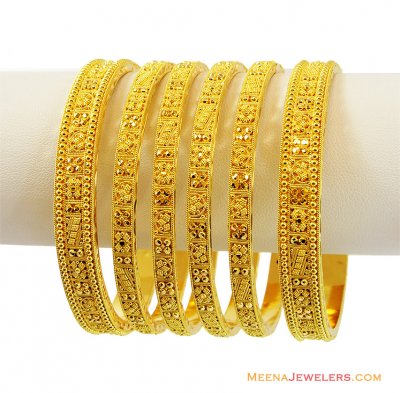 22k Indian Gold Bangles Set(4 Pc) ( Set of Bangles )