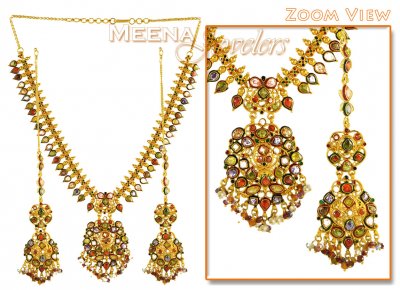 22K Antique Necklace Set ( Antique Necklace Sets )