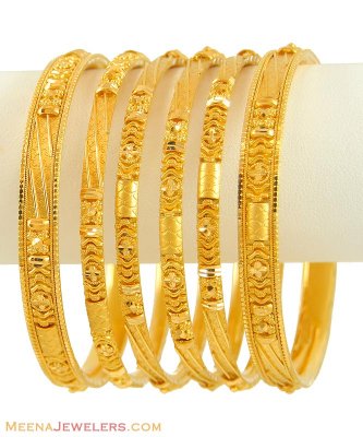 22Kt Gold Bangles Set ( Set of Bangles )