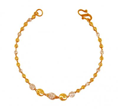 22K Gold Balls Two Tone Bracelet ( Ladies Bracelets )