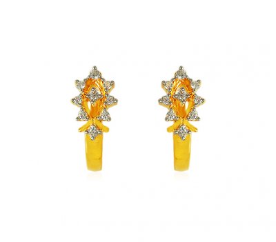 22K CZ Earrings ( Clip On Earrings )