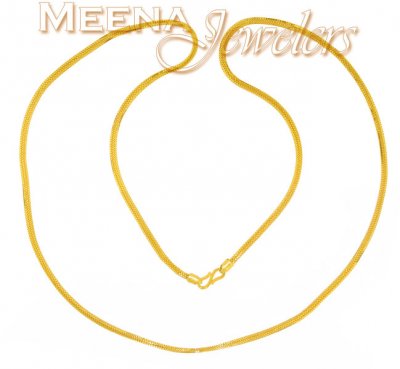 22 Kt Gold Oblong Box Chain ( Plain Gold Chains )