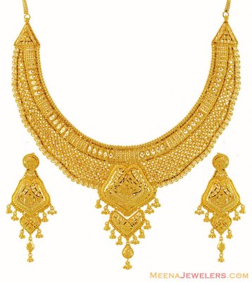 22k Yellow Gold Necklace Set ( 22 Kt Gold Sets )