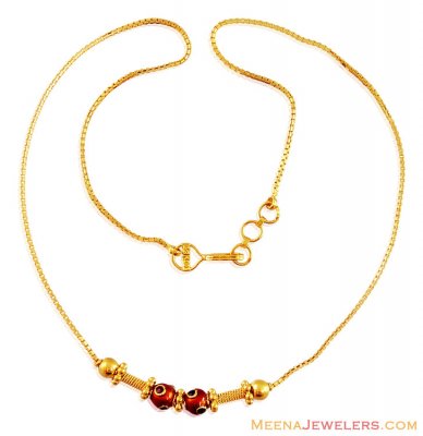 Meenakari 22K Gold Ladies Chain ( 22Kt Gold Fancy Chains )