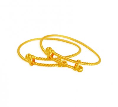 22 kt Gold Bangels for Kids(Pair) ( Baby Bangles )