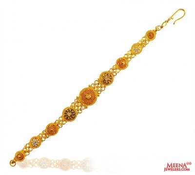 22K Gold Three Tone Ladies Bracelet ( Ladies Bracelets )