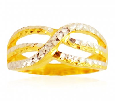 22K Gold Two Tone Ring ( Ladies Gold Ring )