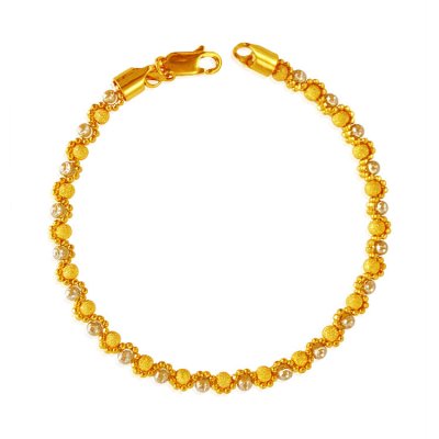 22kt Gold Two Tone Bracelet ( Ladies Bracelets )