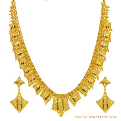 22k Meenakari Necklace Set  ( 22 Kt Gold Sets )