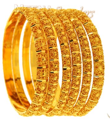 22Kt Gold Handmade Bangles ( Set of Bangles )